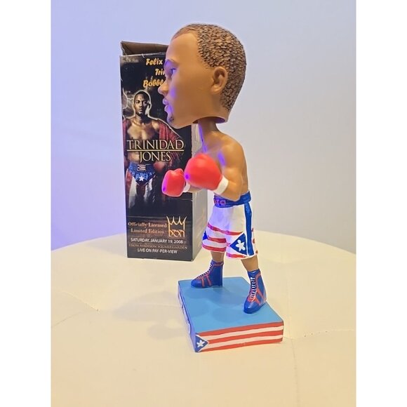 Boxer Boxing Bobblehead FELIX TITO TRINIDAD Roy JONES 2008 BOX Don KING Rare - Picture 5 of 14